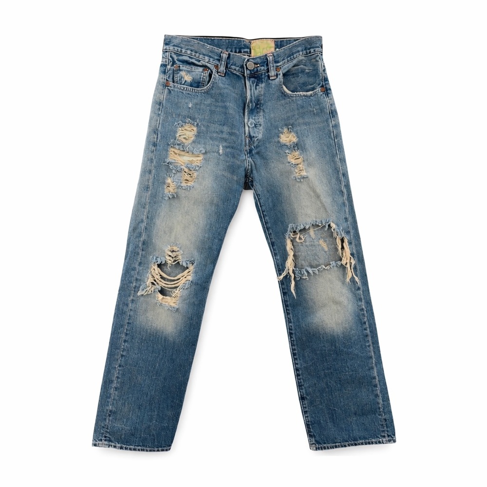 Y2K Vintage Hollister 32x30 Iconic Straight 0098 mens jeans dark distressed blue